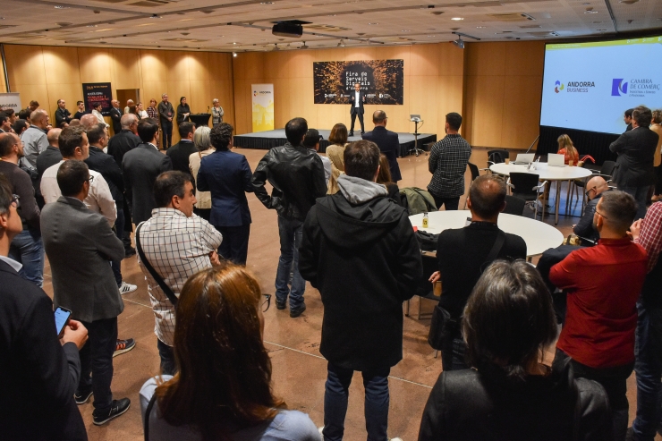 La primera Fira de Serveis Digitals celebrada aquest dimarts al Centre de congressos d'Andorra la Vella.
